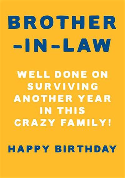 Surviving This Family Brother-In-Law Birthday Card