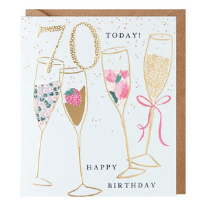 70th Drinks Birthday Card