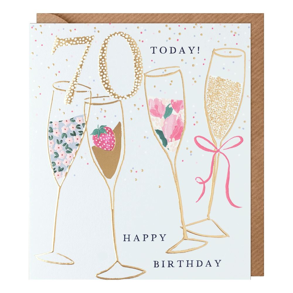 70th Drinks Birthday Card