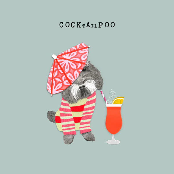 Cocktail Poo Cockapoo Blank Card