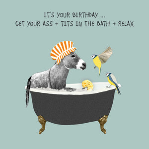 Relax In The Bath Birthday Card