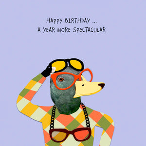 Duck In Glasses One More Year Spectacular Birthday Card