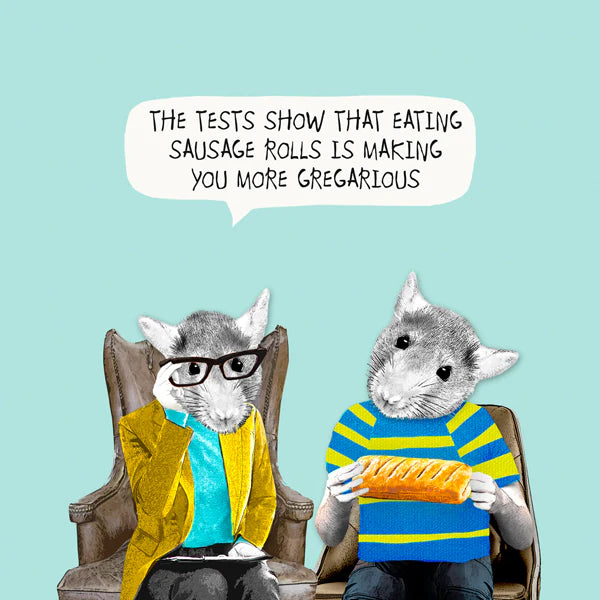 Greggs Sausage Roll Rat Blank Card