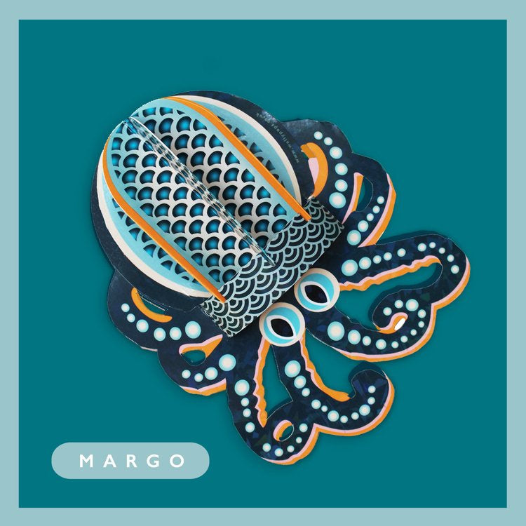 Margo The Octopus 3d Pop-up Card by Wallypops