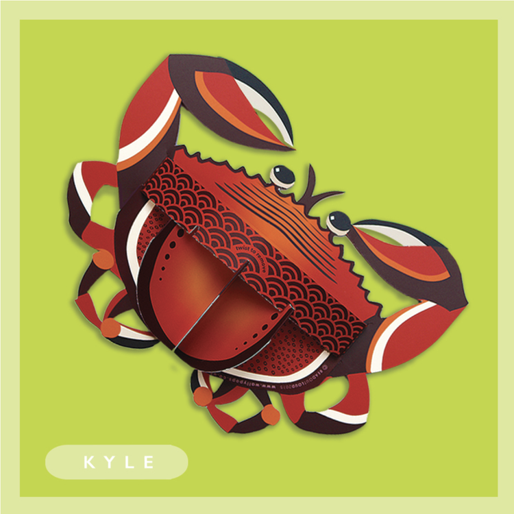 Kyle The Crab 3d Pop-up Card by Wallypops