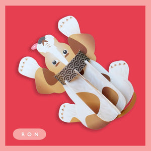 Ron The Dog 3d Pop-up Card by Wallypops