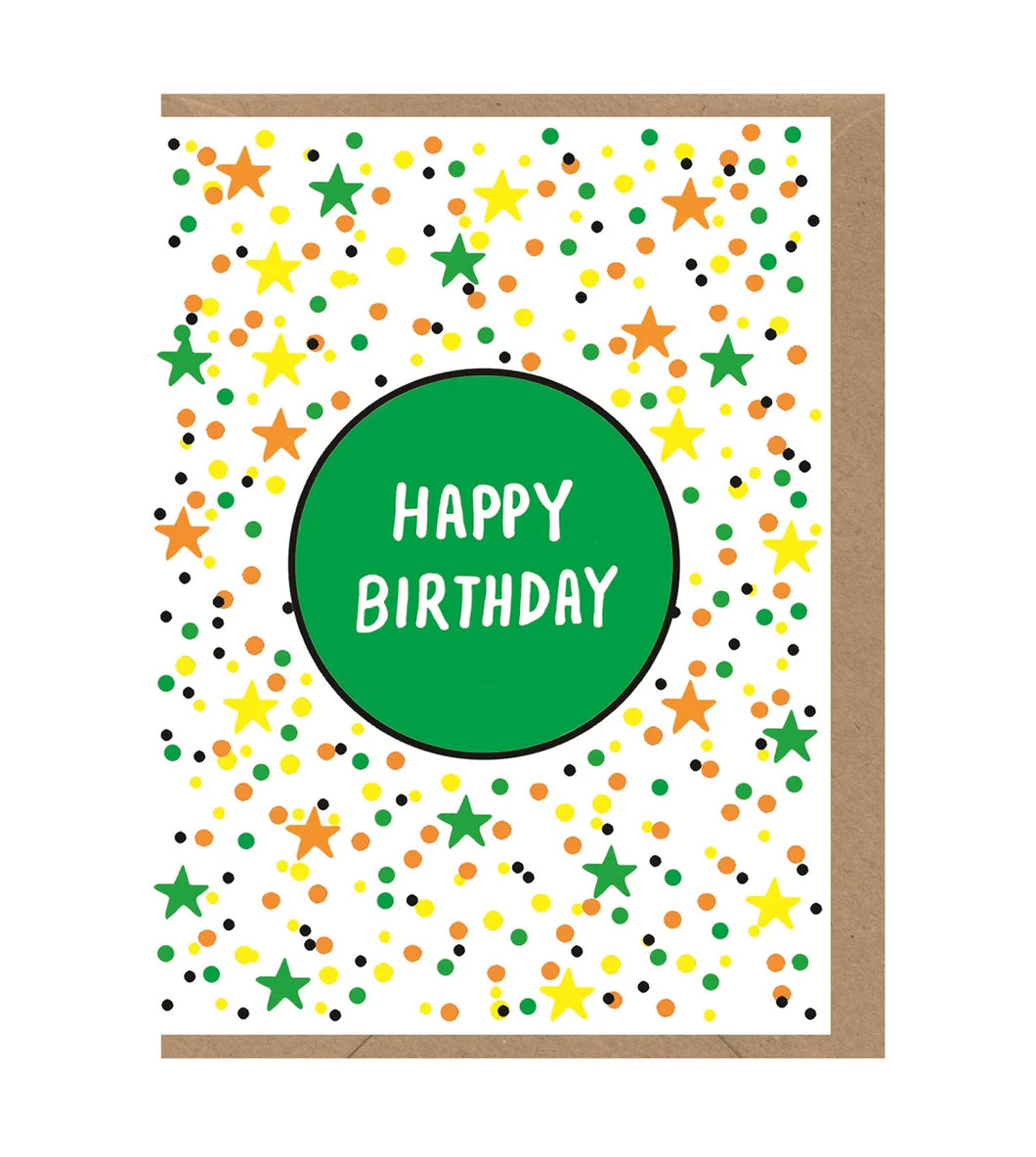 Spots and Starz Happy Birthday Blank Card