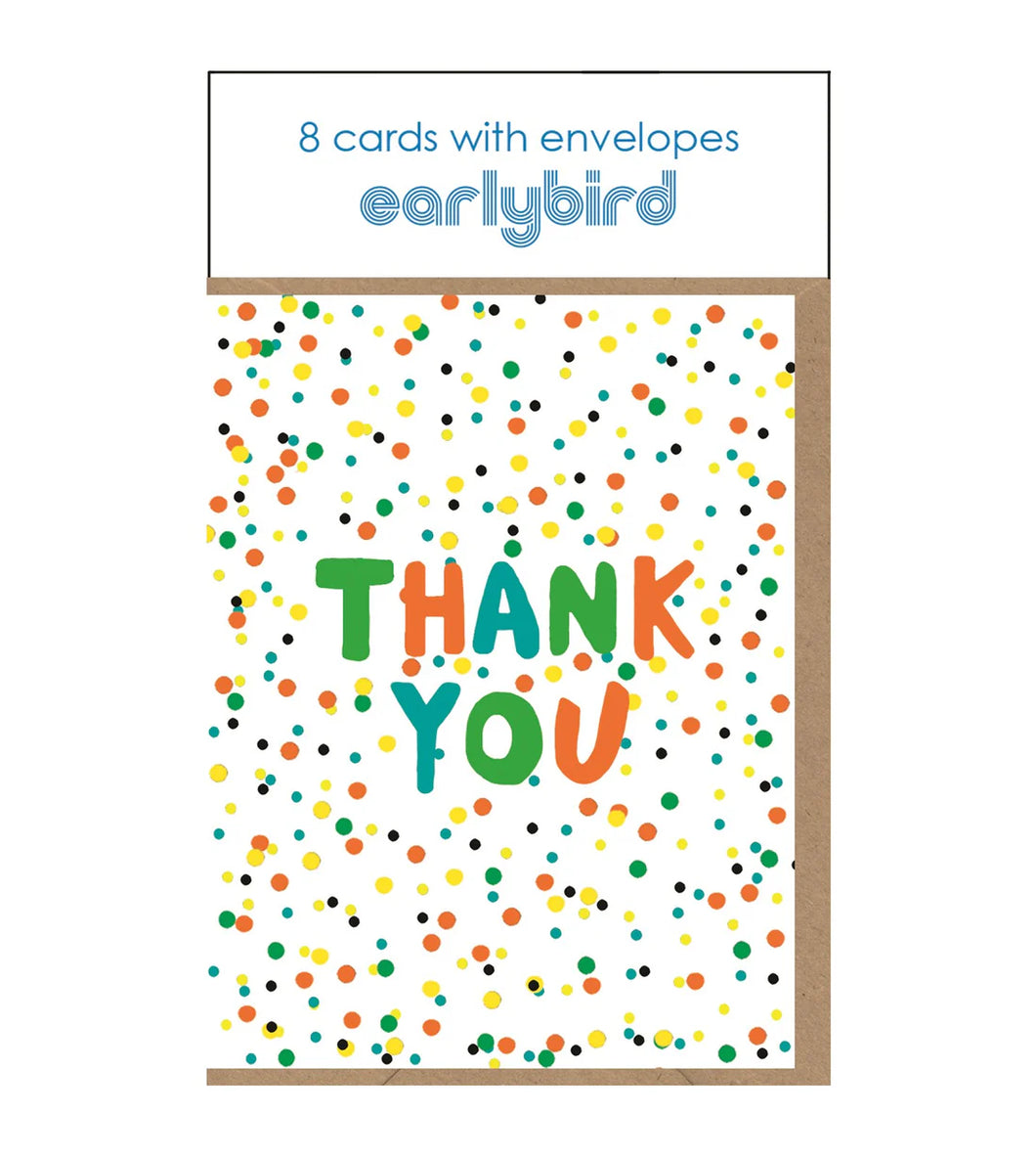 Neon Dots Thank You Pack Blank Mini Cards