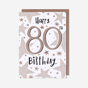 Happy 80th Birthday Gold Dots Card