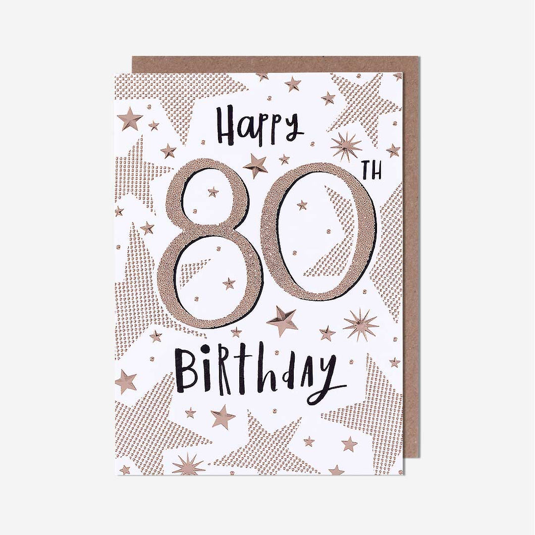 Happy 80th Birthday Gold Dots Card