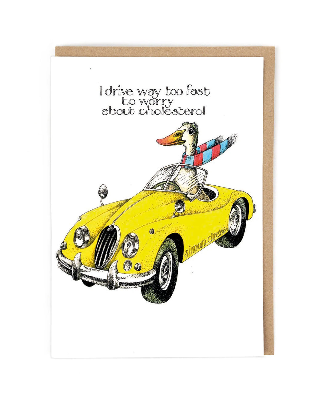 Duck Driving Fast Cholesterol Blank Card