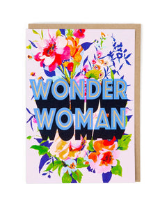 Wonder Woman Floral Blank Card