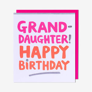 Pink Grand-Daughter Birthday Card