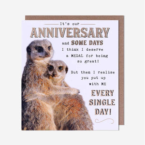 Meerkat Medal Our Anniversary Card