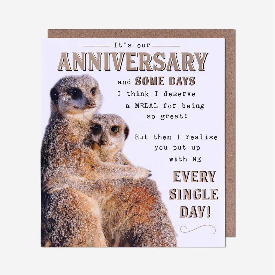 Meerkat Medal Our Anniversary Card