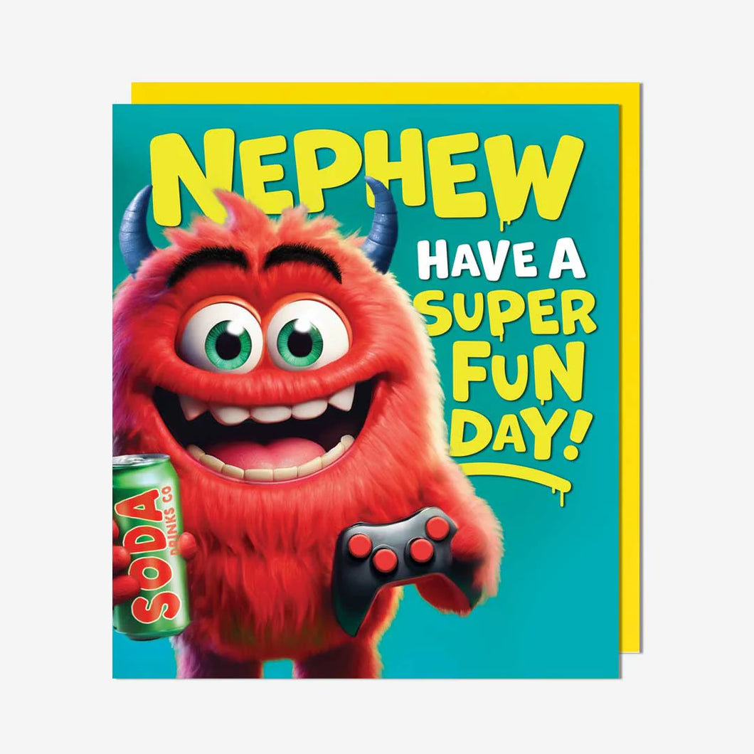 Gaming Monster Nephew Birthday Card