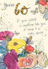 Load image into Gallery viewer, Flowers 60th Birthday Card
