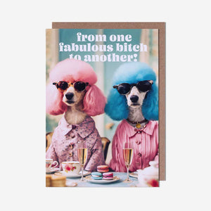 ‘From One Fabulous B*tch To Another’ Poodle Birthday Card