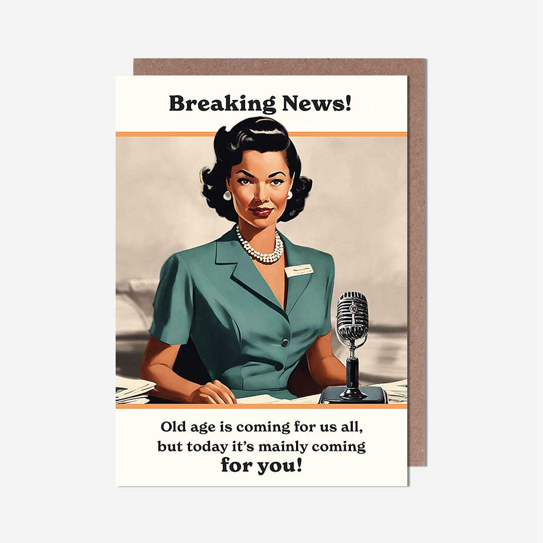 Breaking News Female Reporter Birthday Card