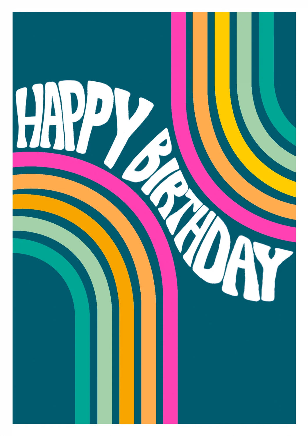 Retro Rainbow Birthday Card
