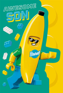 Lego Banana Awesome Son Birthday Card