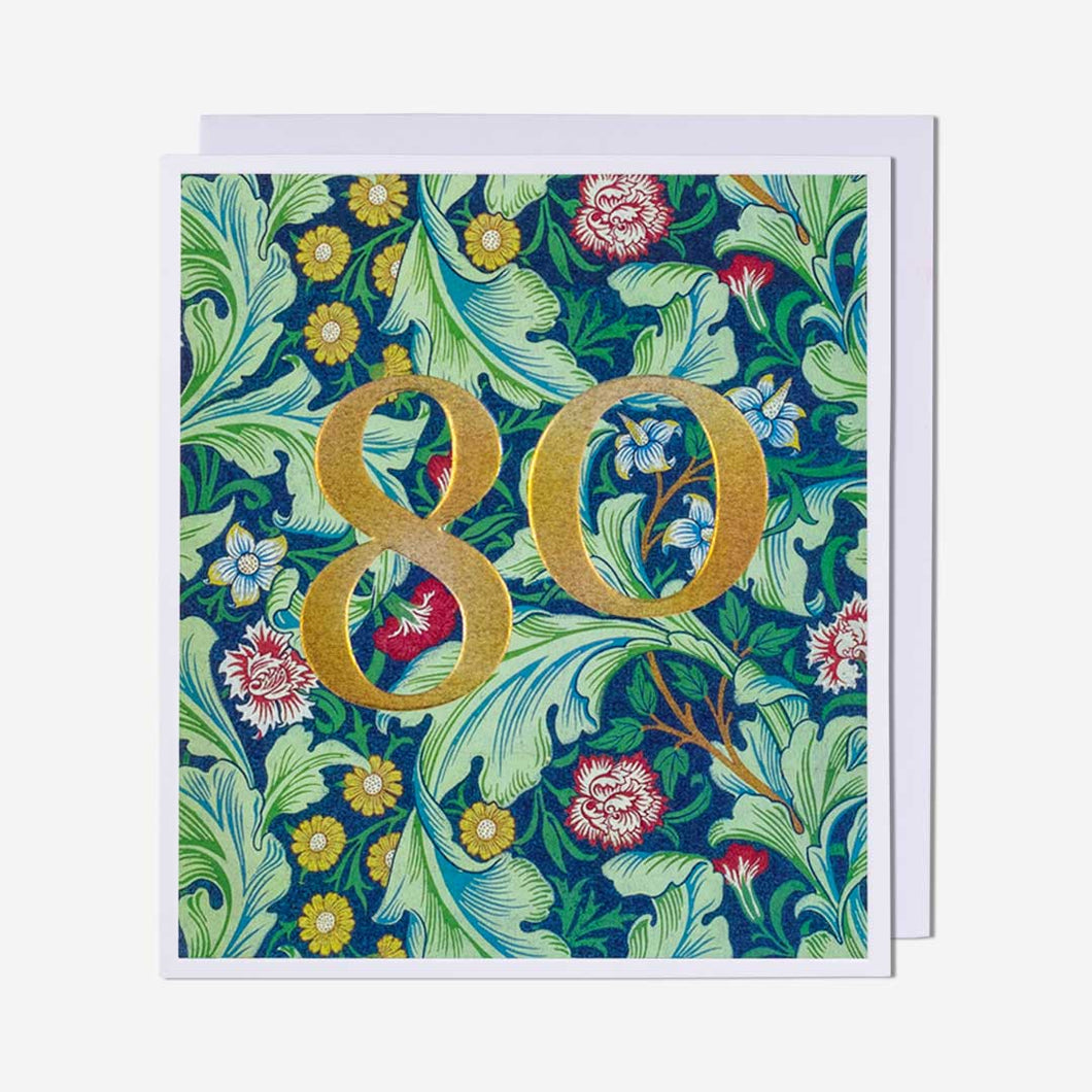 80th William Morris Pattern Birthday Card