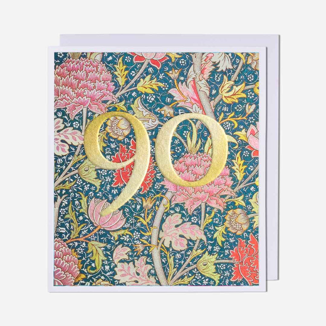 90th William Morris Pattern Birthday Card