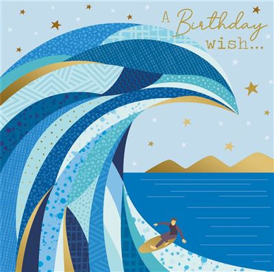 Surfing Birthday Card