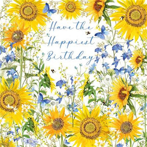 Sunflower Border Birthday Card