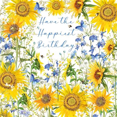 Sunflower Border Birthday Card