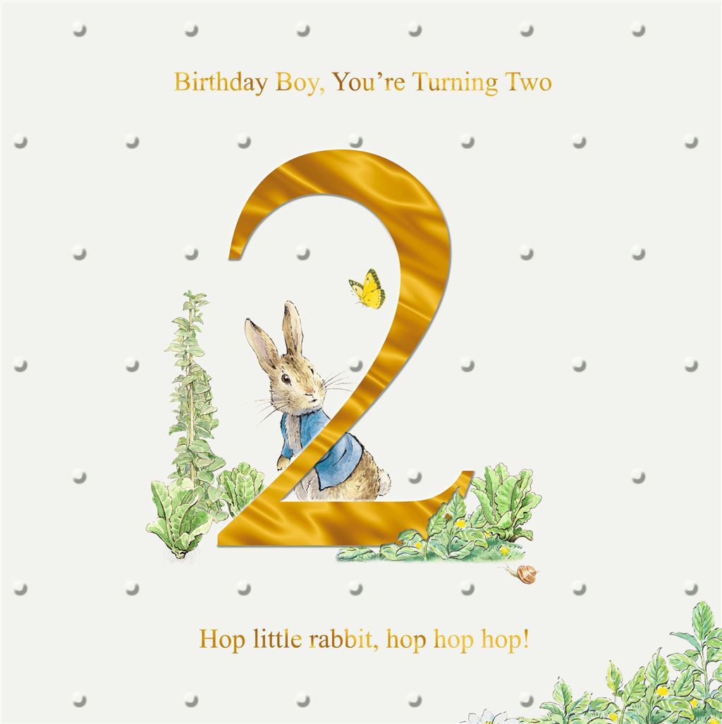Peter Rabbit 2nd Birthday Boy Card
