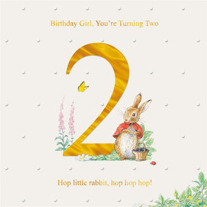 Peter Rabbit 2nd Birthday Girl Birthday Card