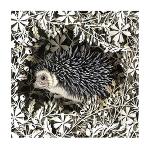 Hedgehog in Garden Blank Card