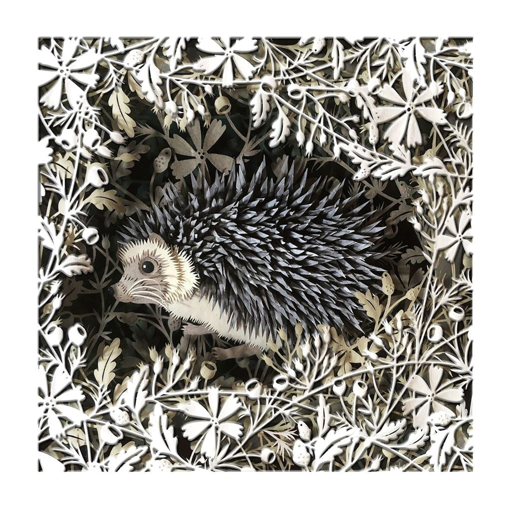Hedgehog in Garden Blank Card