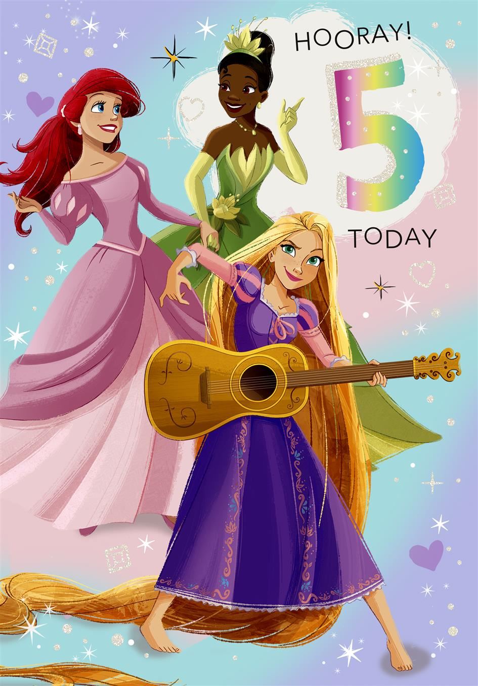 Disney Princess 5th Birthday Card