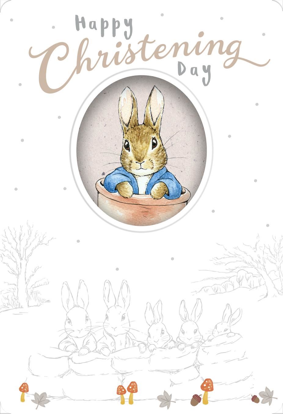Peter Rabbit Christening Day Card