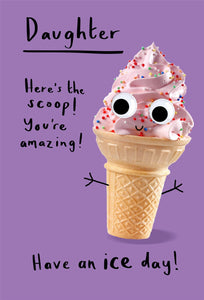 Daughter Ice Cream Cone Birthday Card