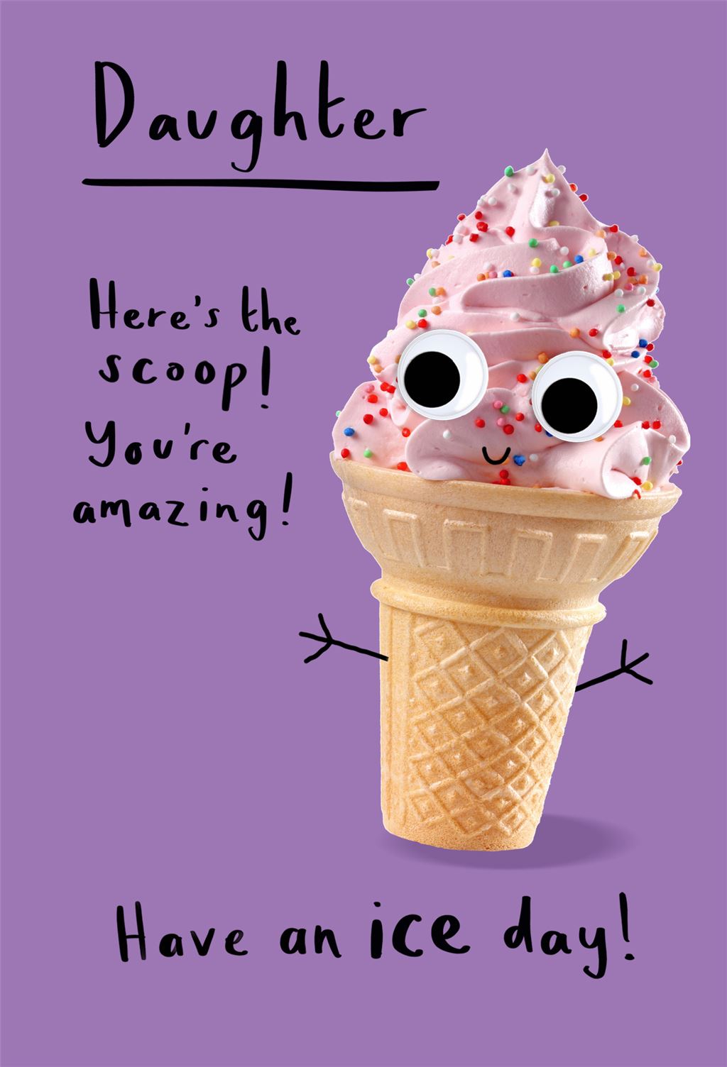 Daughter Ice Cream Cone Birthday Card