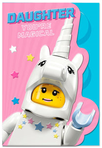 Lego Unicorn Daughter Birthday Card