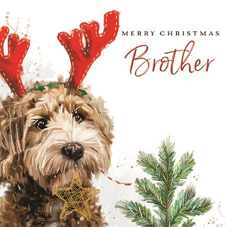 Cockapoo Brother Christmas Card