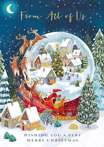 Snow Globe Across the Miles Christmas Card