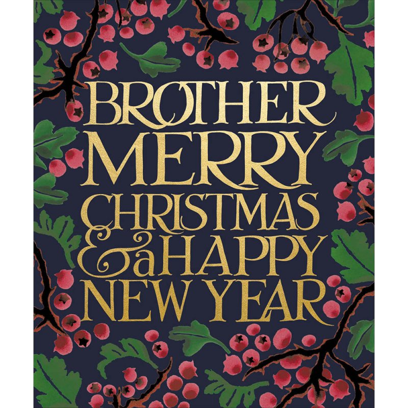 Brother Merry Christmas And Happy New Year Card