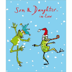 Son And Daughter-In-Law Frog Christmas Card