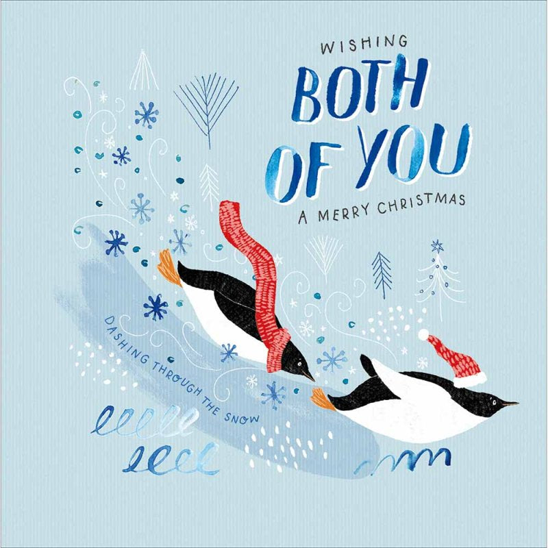 Both Of You Penguins Christmas Card