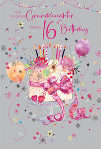 Gorgeous Granddaughter 16th Birthday Card