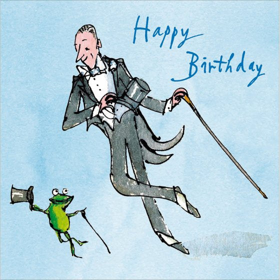 Frog And Gentlemen In Top Hat & Tails  Birthday Card Quentin Blake