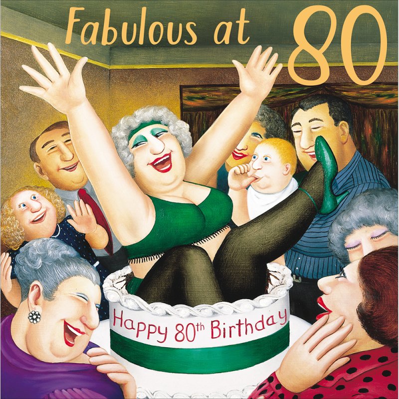 Beryl Cook Fabulous at 80 Birthday Card