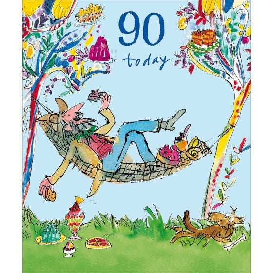 90 Today Quentin Blake Male Birthday Card