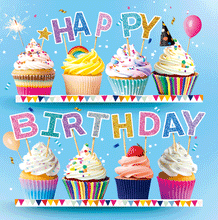 Load image into Gallery viewer, Cupcake Birthday Lenticular 3D Card
