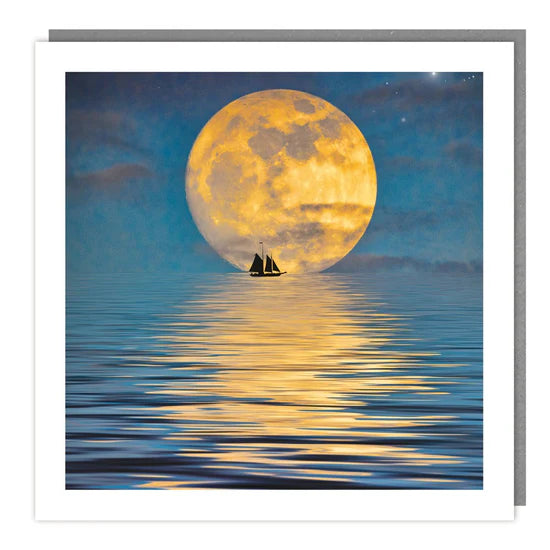 Boat in the Sunset Blank Card